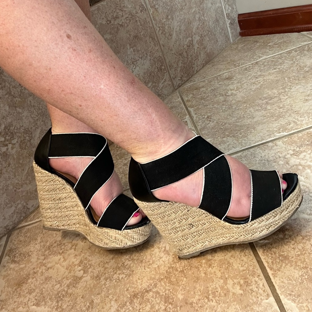 Candie’s black platform heels
